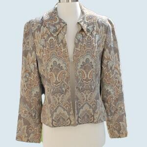 Focus 2000 Women's Blazer Brocade Damask Jacquard Rococo Edwardian Size 8